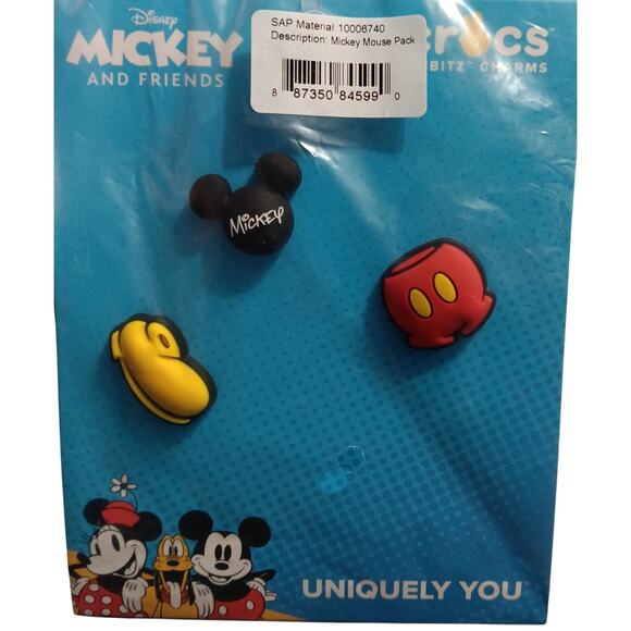 Crocs Charms Jibbitz Disney Mickey and Friends 3 Pack NEW - Picture 1 of 3
